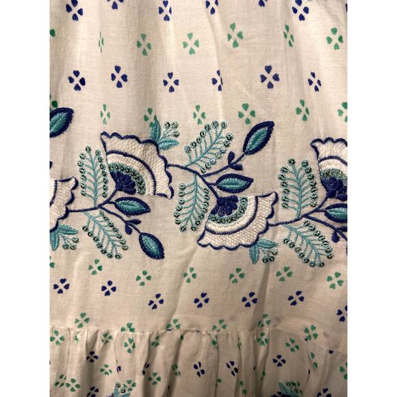 Oliphant Tuckernuck Smocked Corfu Blue Maxi Dress size M medium - Picture 4 of 6